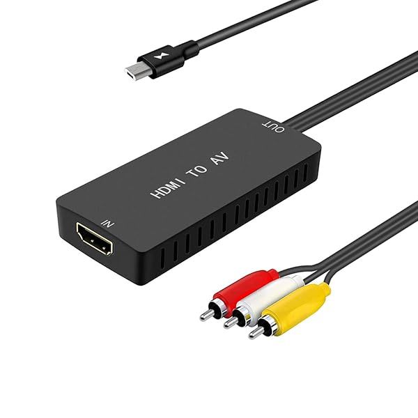 HDMI to RCA Converter: AV Adapter for PS4, Xbox, Switch, Blu-Ray & More - Supports PAL/NTSC