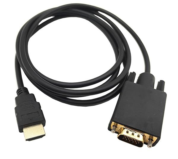 Haokiang 6ft HDMI to VGA Adapter Cable - 1080P Gold-Plated Converter for PC, Laptop, DVD, Projector & HDTV