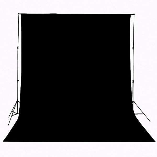 Solid Black Muslin Backdrop 5x7ft for Portrait & Video Photography - HMTfoto Studio Screen