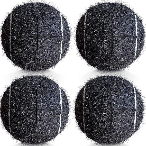 HPWFHPLF Precut Tennis Balls 4PCS Heavy Duty Glide Balls for Furniture Legs and Floor Protection Black