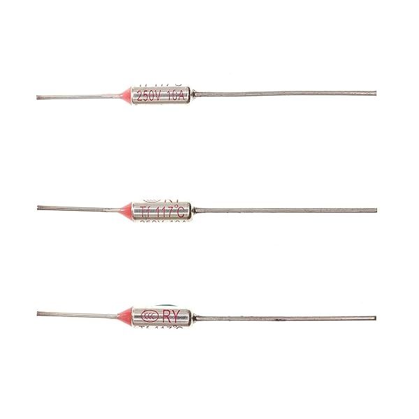 HUABAN 10 Pieces Metal Temperature Thermal Fuse RY117 117 ? 242.6 ? 10A 250V
