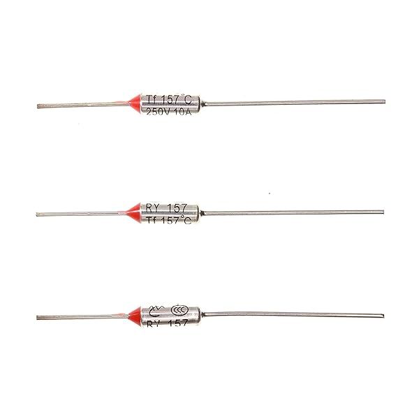 HUABAN 10 Pieces Metal Temperature Thermal Fuse RY157 157 ? 314.6 ? 10A 250V