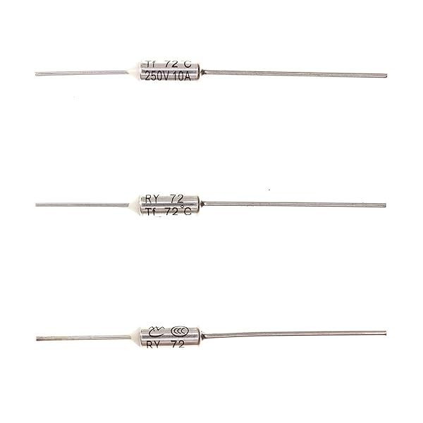 HUABAN 10 Pieces Metal Temperature Thermal Fuse RY72 72 ? 161.6 ? 10A 250V