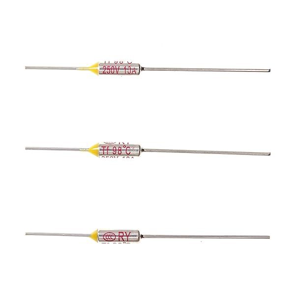 HUABAN 10 Pieces Metal Temperature Thermal Fuse RY98 98 ? 208.4 ? 10A 250V