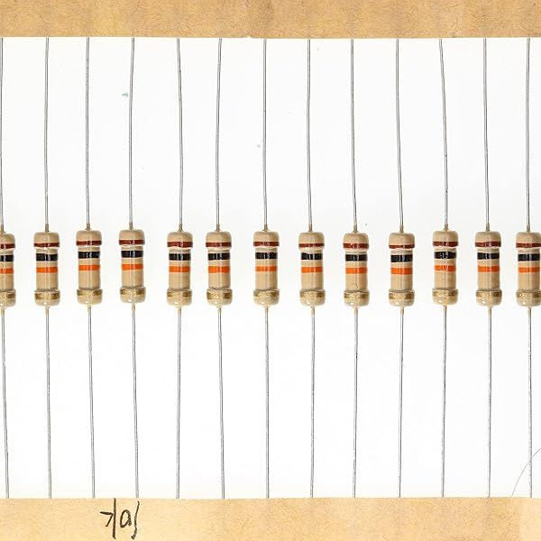 HUABAN 100 Pieces 0.5 Watts 1 2W 10K Ohm 5% Carbon Film Resistor