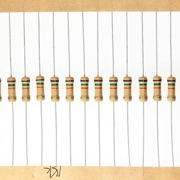 HUABAN 100 Pieces 0.5 Watts 1 2W 15K Ohm 5% Carbon Film Resistor