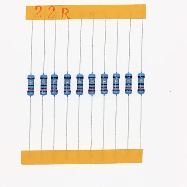 HUABAN 100 Pieces 0.5 Watts 1 2W 22R 22 Ohm 1% Metal Film Resistor