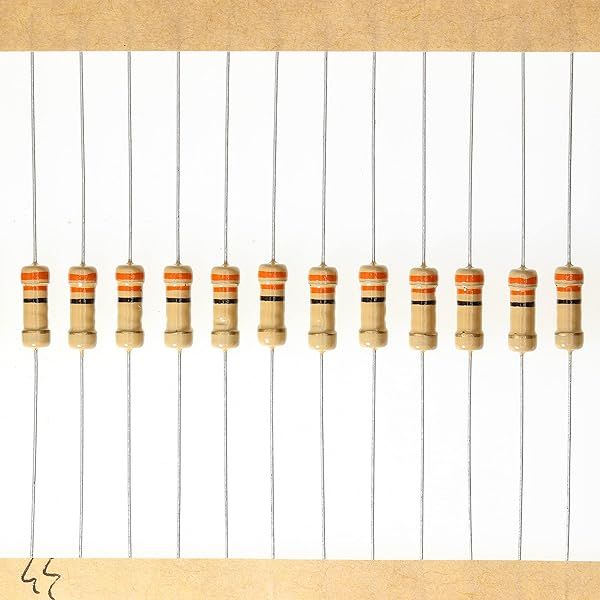 HUABAN 100 Pieces 0.5 Watts 1 2W 33R 33 Ohm 5% Carbon Film Resistor