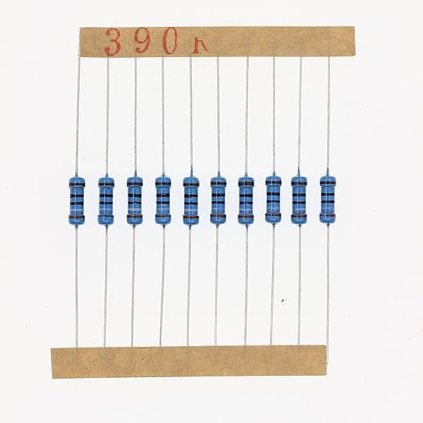 HUABAN 100 Pieces 0.5 Watts 1 2W 390R 390 Ohm 1% Metal Film Resistor