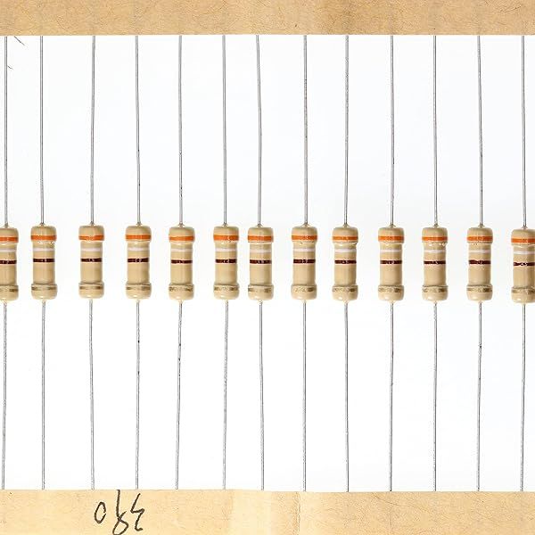 HUABAN 100 Pieces 0.5 Watts 1 2W 390R 390 Ohm 5% Carbon Film Resistor