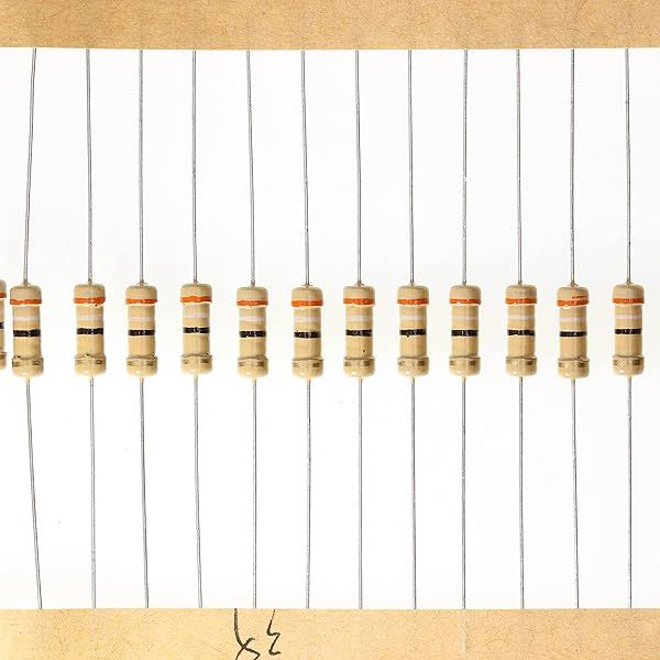 HUABAN 100 Pieces 0.5 Watts 1 2W 39R 39 Ohm 5% Carbon Film Resistor