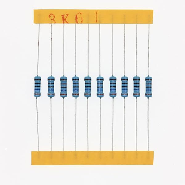 HUABAN 100 Pieces 0.5 Watts 1 2W 3K6 Ohm 1% Metal Film Resistor