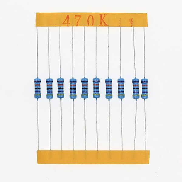 HUABAN 100 Pieces 0.5 Watts 1 2W 470K Ohm 1% Metal Film Resistor
