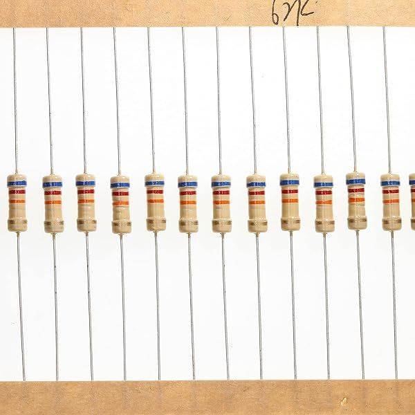 HUABAN 100 Pieces 0.5 Watts 1 2W 62K Ohm 5% Carbon Film Resistor