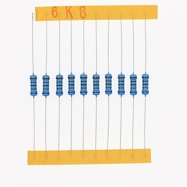 HUABAN 100 Pieces 0.5 Watts 1 2W 6K8 Ohm 1% Metal Film Resistor