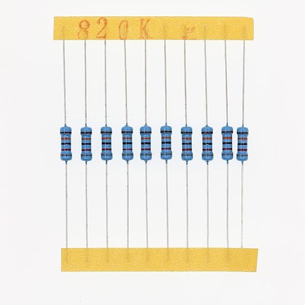 HUABAN 100 Pieces 0.5 Watts 1 2W 820K Ohm 1% Metal Film Resistor