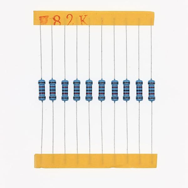 HUABAN 100 Pieces 0.5 Watts 1 2W 82K Ohm 1% Metal Film Resistor