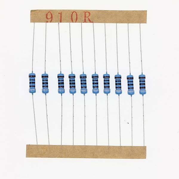 HUABAN 100 Pieces 0.5 Watts 1 2W 910R 910 Ohm 1% Metal Film Resistor