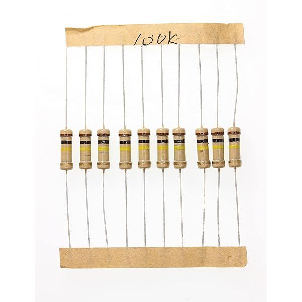 HUABAN 100 Pieces 1 Watts 1W 100K Ohm 5% Carbon Film Resistor