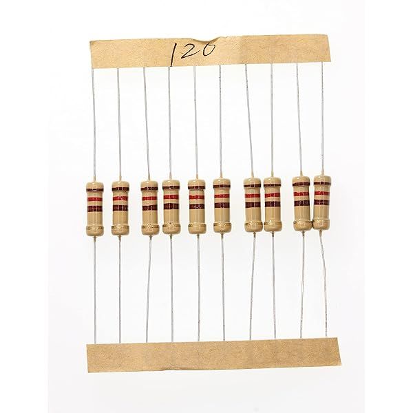 HUABAN 100 Pieces 1 Watts 1W 120R 120 Ohm 5% Carbon Film Resistor