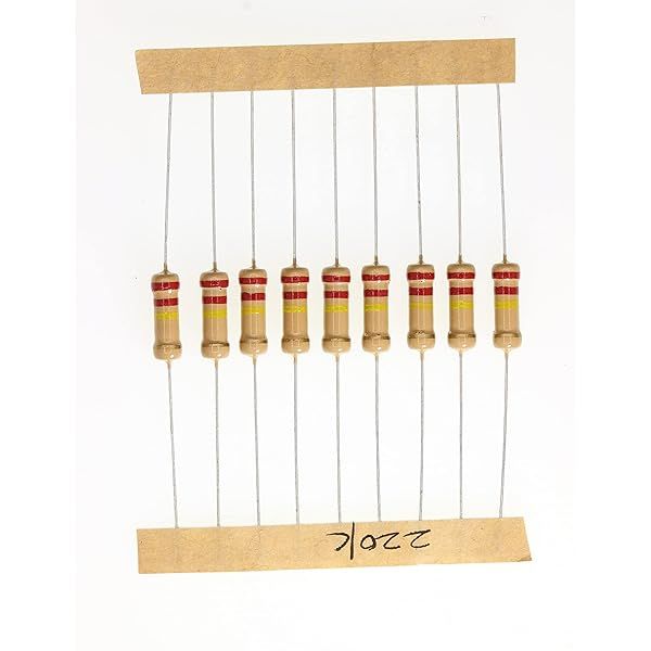 HUABAN 100 Pieces 1 Watts 1W 220K Ohm 5% Carbon Film Resistor