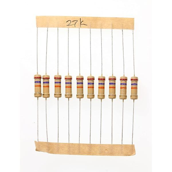 HUABAN 100 Pieces 1 Watts 1W 27K Ohm 5% Carbon Film Resistor