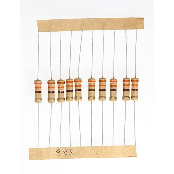 HUABAN 100 Pieces 1 Watts 1W 330R 330 Ohm 5% Carbon Film Resistor