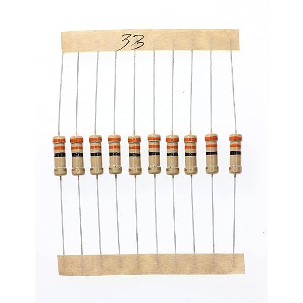 HUABAN 100 Pieces 1 Watts 1W 33R 33 Ohm 5% Carbon Film Resistor