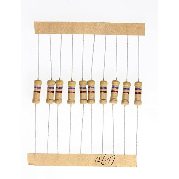 HUABAN 100 Pieces 1 Watts 1W 470R 470 Ohm 5% Carbon Film Resistor