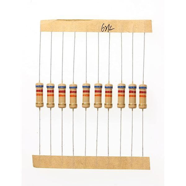 HUABAN 100 Pieces 1 Watts 1W 62K Ohm 5% Carbon Film Resistor