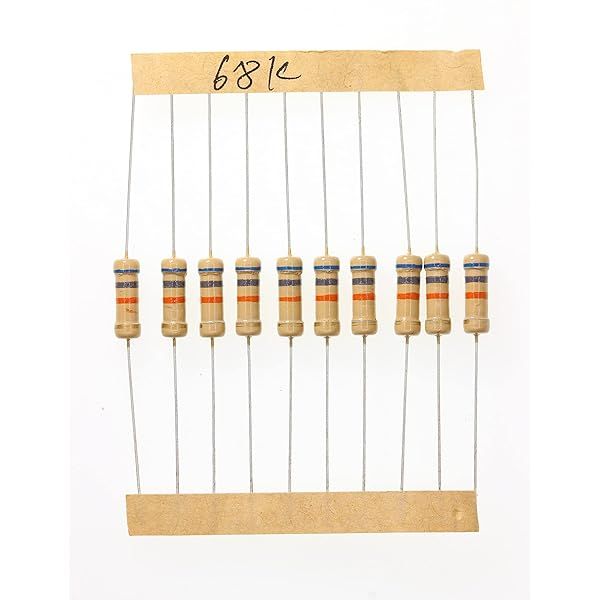 HUABAN 100 Pieces 1 Watts 1W 68K Ohm 5% Carbon Film Resistor