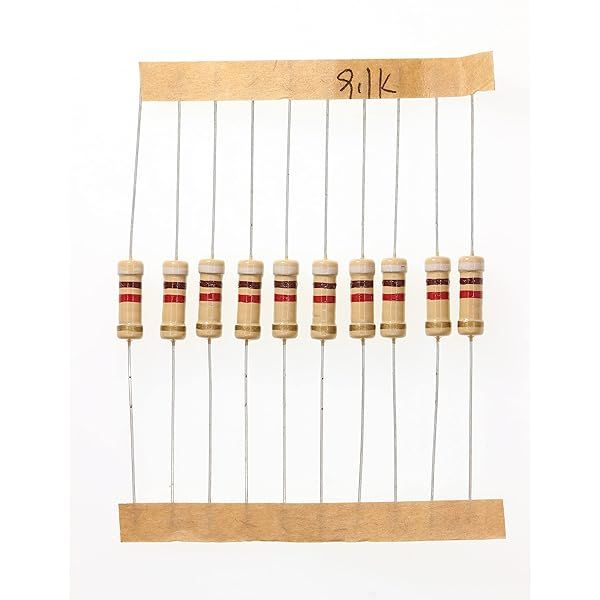 HUABAN 100 Pieces 1 Watts 1W 9K1 Ohm 5% Carbon Film Resistor