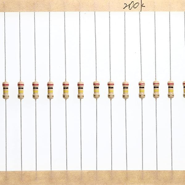 HUABAN 200 Pieces 0.25 Watts 1 4W 200K Ohm 5% Carbon Film Resistor