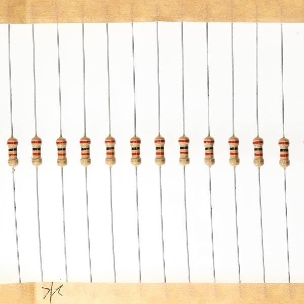 HUABAN 200 Pieces 0.25 Watts 1 4W 2K Ohm 5% Carbon Film Resistor