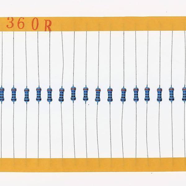 HUABAN 200 Pieces 0.25 Watts 1 4W 360R 360 Ohm 1% Metal Film Resistor