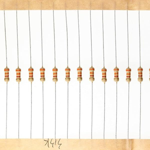 HUABAN 200 Pieces 0.25 Watts 1 4W 3K3 Ohm 5% Carbon Film Resistor