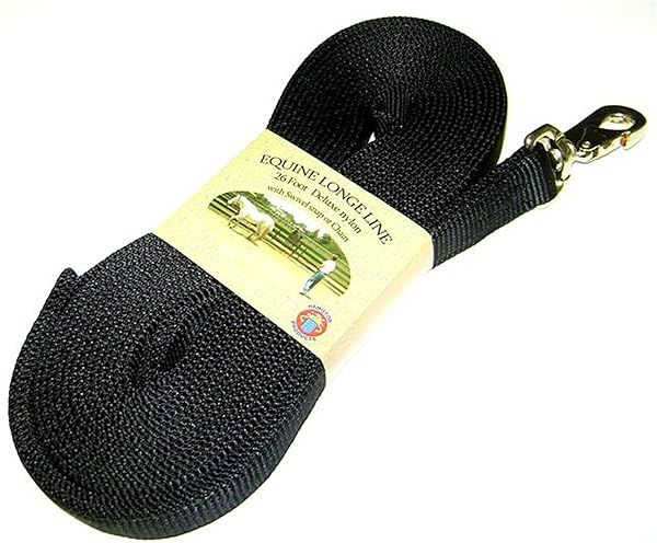 Buy Hamilton 26ft Single Thick Nylon Horse Longe Line with Swivel Snap - Durable Black Training Rope