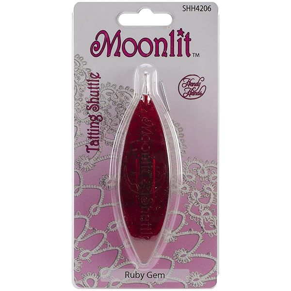 Handy Hands Moonlit Tatting Shuttle with Hook in Ruby Red - Perfect for Crafting!