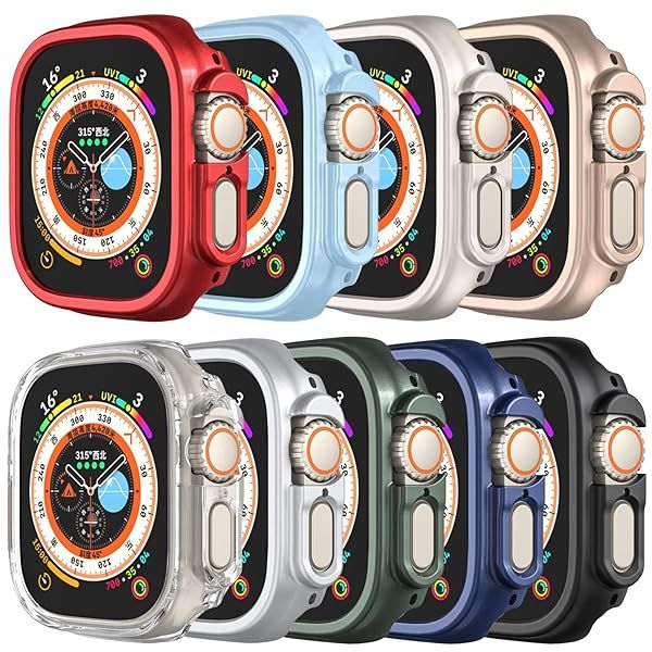 Compatible with Apple Watch Ultra 3 2 1 49mm Hard PC Case Cover - Impact Resistant, Shockproof, All-Around Edge Protective Bumper Cover (9Pack)