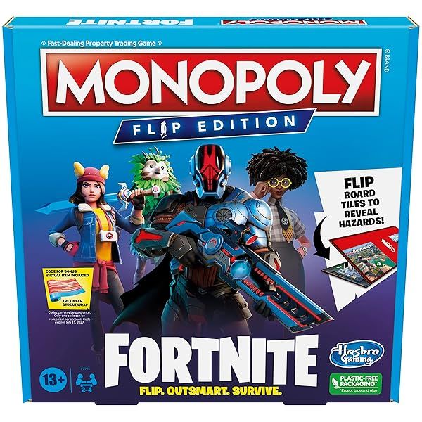 Monopoly Flip Edition: Fortnite Board Game for Teens & Adults - 2-4 Players Fun!