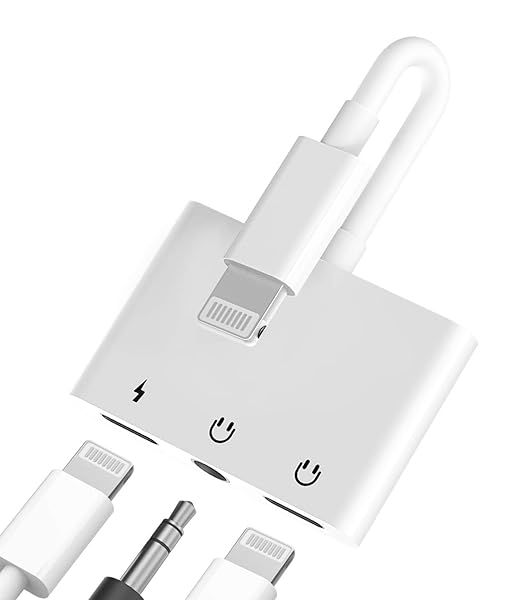 Headphone Adapter Lightning to 3.5mm AUX Audio Jack Charger Extender Dongle Compatible with iPhone 11 12 Mini Pro Max XS XR X SE2 7 8 Plus