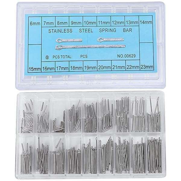 360pcs Stainless Steel Watch Band Tools - Hemobllo Cotter Pins & Spring Bars in 18 Sizes (6mm-23mm) - Durable & Versatile