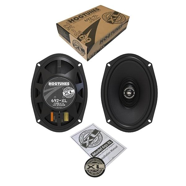 Hogtunes 692-XL High Performance 400 Watt 6x9 Speakers for Harley Davidson Motorcycles 1998 and Current Saddlebag Lids 2 Pack