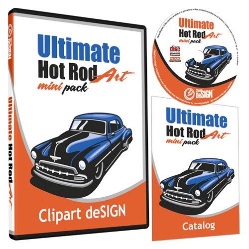 Hot Rod Cars Clipart Vinyl Cutter Plotter Images Vector Graphics CD-ROM for Creative Projects