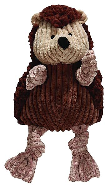 HuggleHounds Knottie Plush Dog Toy Henry Hedgehog Large Soft Durable Squeaky Toy for Small Medium Large Dogs