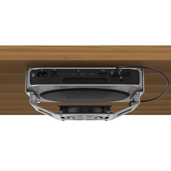 Mac mini Cooling Fan Mount, IFCASE Behind Monitor, Under Desk, Wall Mount Cooling Fan Stand for Mac mini 2010 to 2023 M2, Compatible VESA Holder with