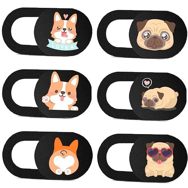 IMNEXT2U Ultra Thin Laptop Camera Cover Slide 3 Pack for Echo Show iPhone iPad Tablet Chromebook PC Pug