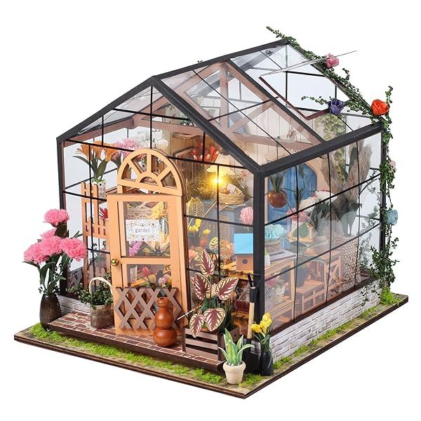 INSGEN DIY Miniature Furniture Kits for Adults Wooden Diorama Book Nook House Crafts 1:24 Scale Tiny Library Making Kit