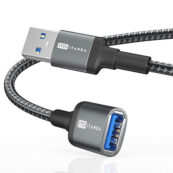 ITD ITANDA 1.5FT USB 3.0 Extension Cable - Fast 5Gbps Data Transfer for Keyboard, Mouse, PlayStation, Xbox & More