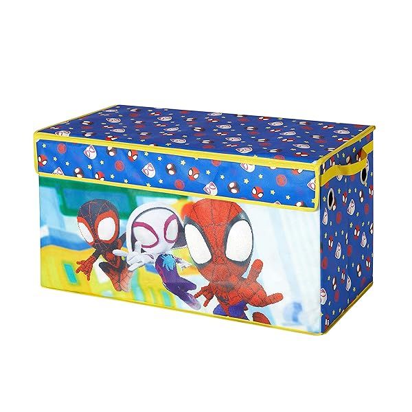 Idea Nuova Marvel Spidey and His Amazing Friends Collapsible Toy Storage Trunk Durable Soft Lid 28.5x14.5x16 Perfect for Kids Room Organization